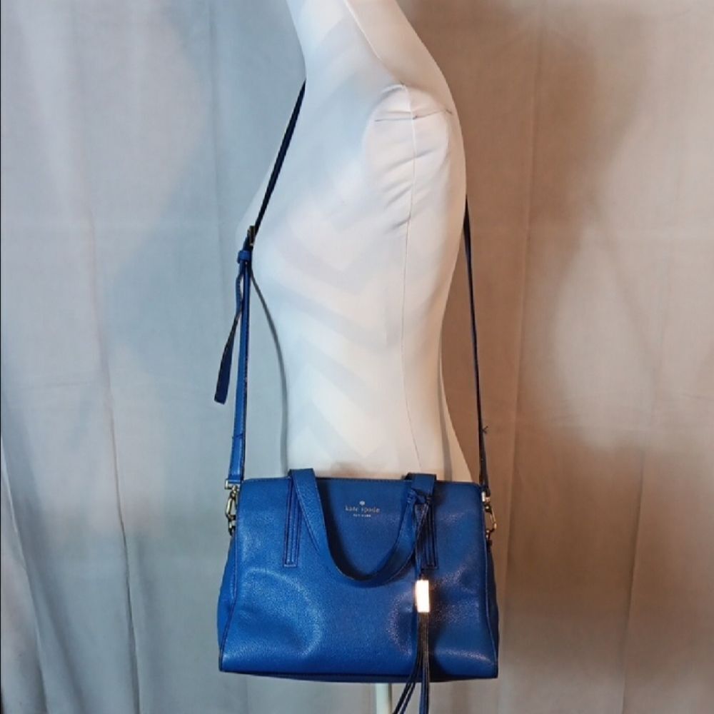 Kate Spade Vibrant Blue Satchel Bag With Removable Shoulder Strap